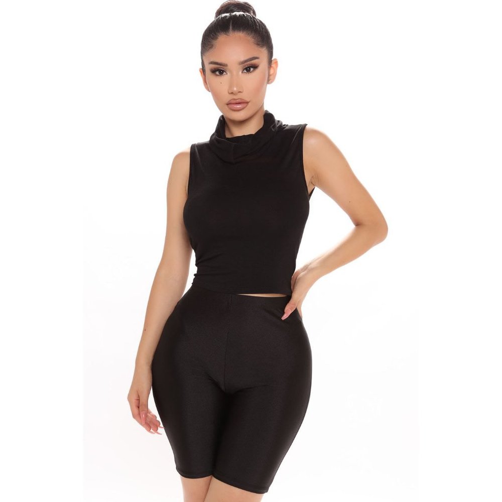 Fashion Nova Antisocial Black Mask Crop Top NIP | M - Picture 3 of 6